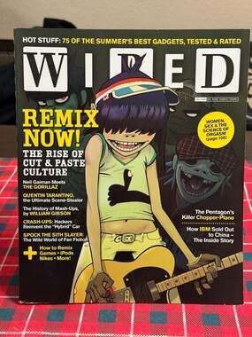 WIRED MAGAZINE July 2005 - Gorillaz by Neil Gaiman 2005 July w/ Wm Gibson +more